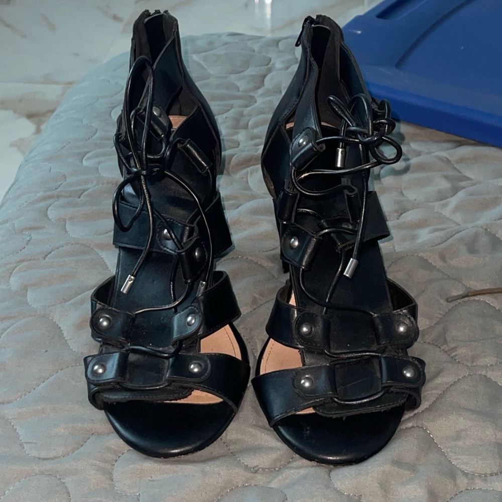 Black Torrid Lace Up Heels
